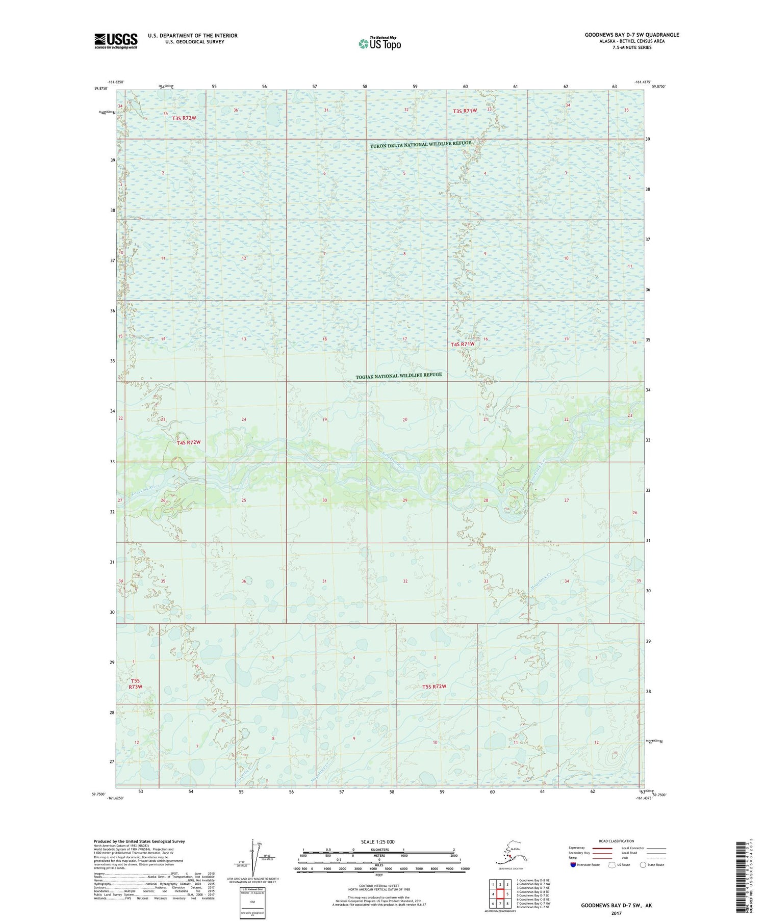 Goodnews Bay D-7 SW Alaska US Topo Map Image