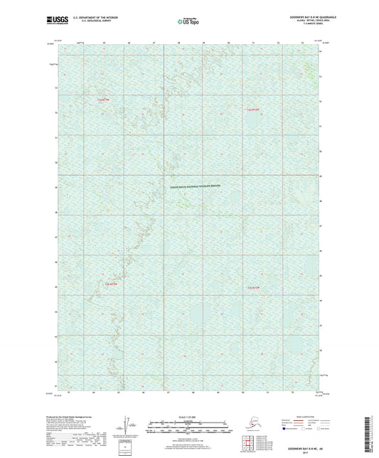 Goodnews Bay D-8 NE Alaska US Topo Map Image