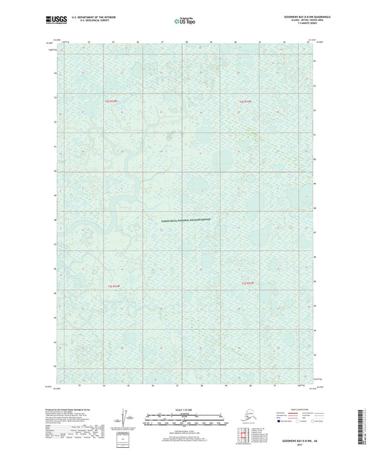 Goodnews Bay D-8 NW Alaska US Topo Map Image
