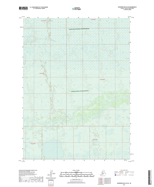 Goodnews Bay D-8 SE Alaska US Topo Map Image