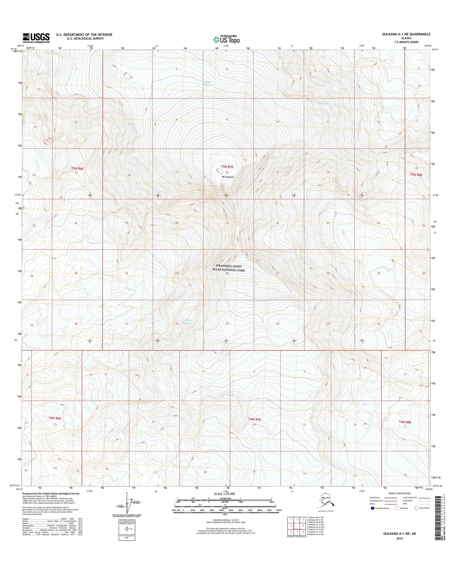 Gulkana A-1 NE Alaska US Topo Map Image