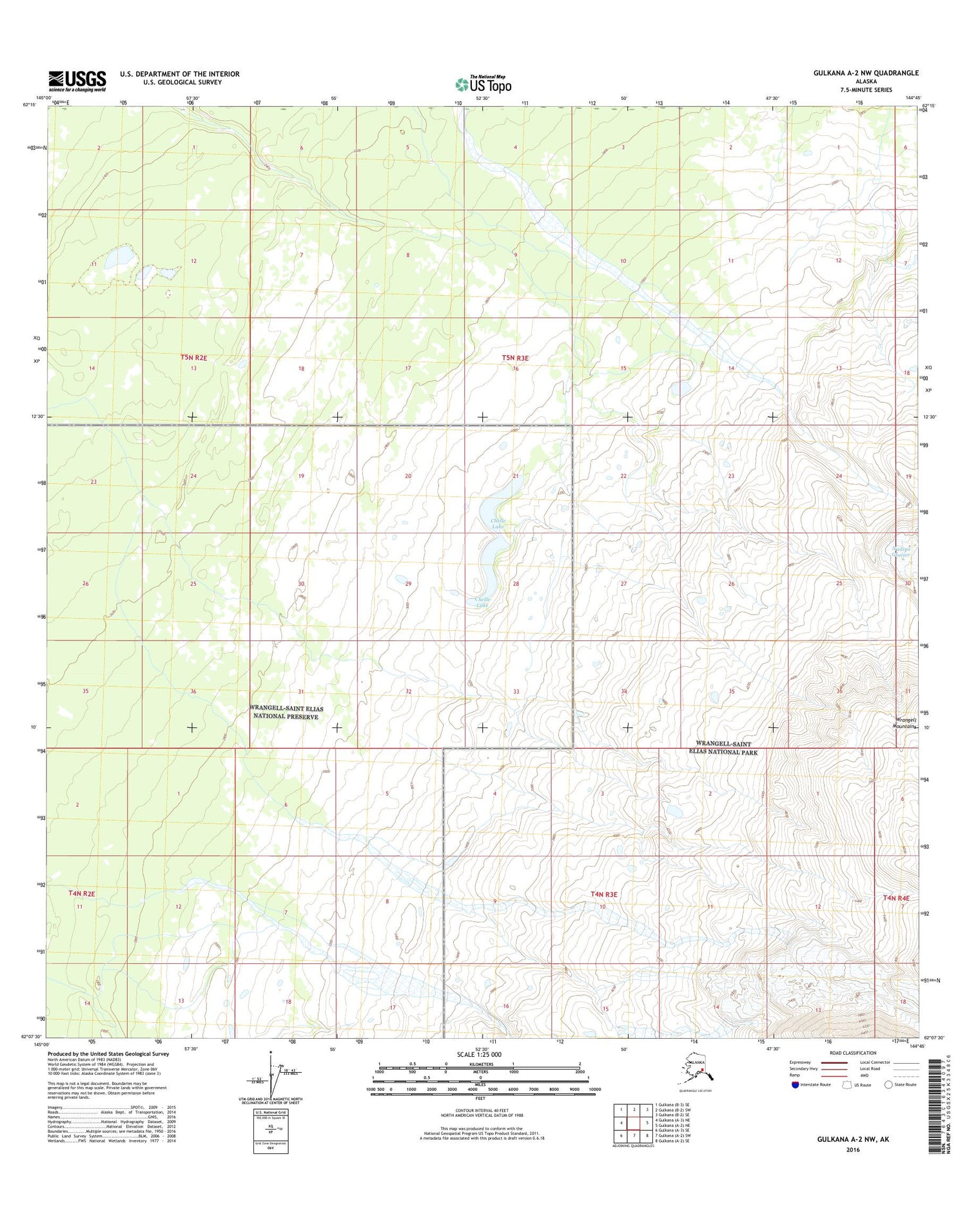 Gulkana A-2 NW Alaska US Topo Map Image