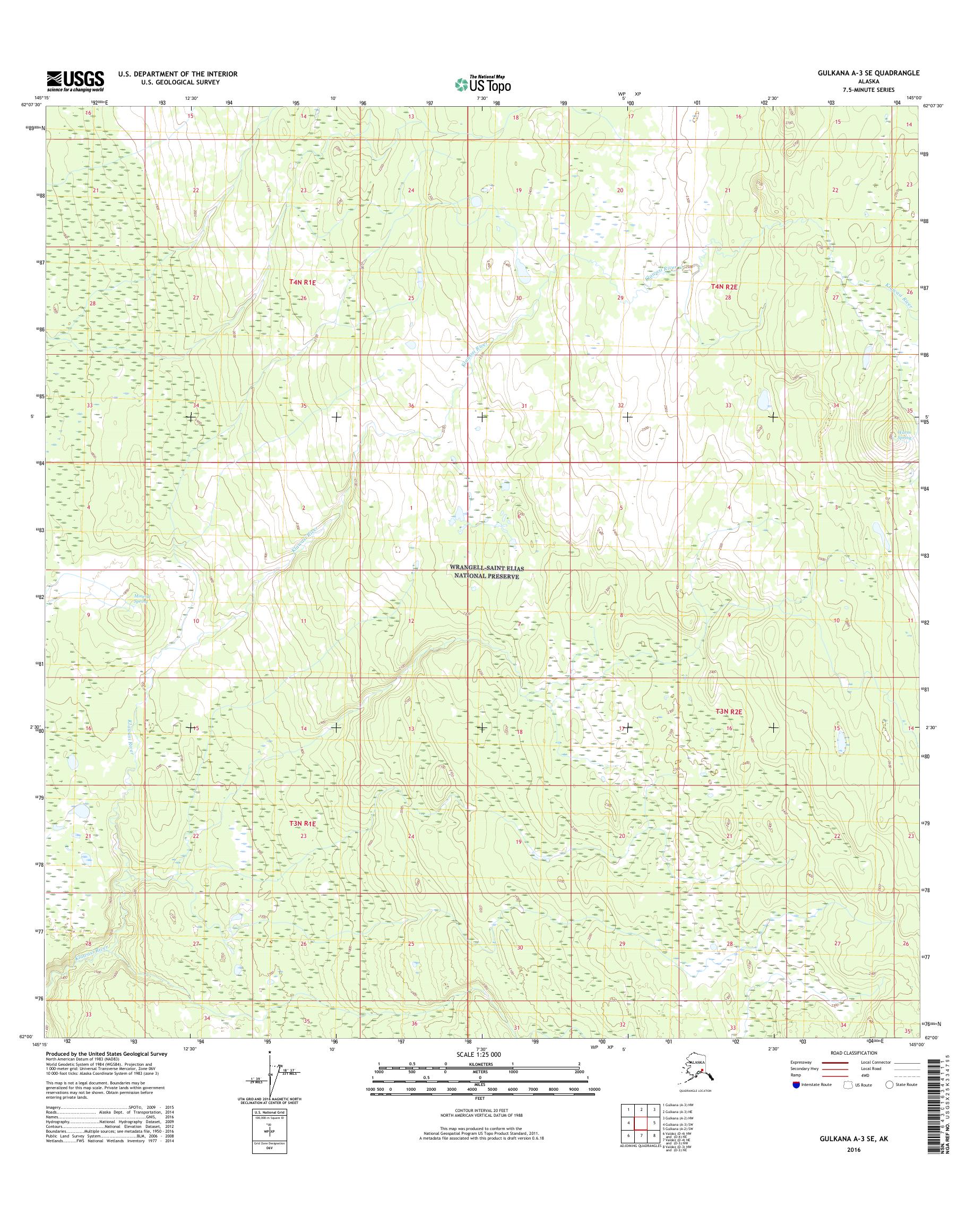 Gulkana A-3 SE Alaska US Topo Map – MyTopo Map Store