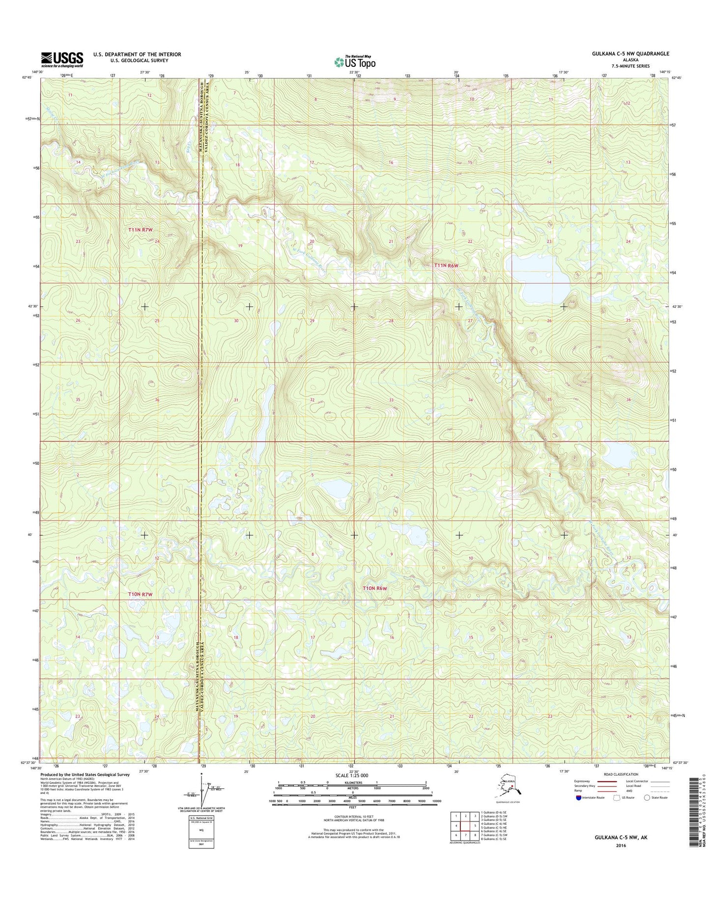 Gulkana C-5 NW Alaska US Topo Map Image