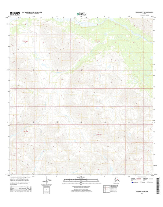 Gulkana D-1 NE Alaska US Topo Map Image
