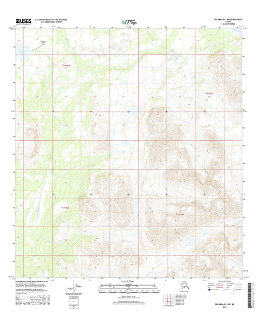 Gulkana D-1 NW Alaska US Topo Map Image