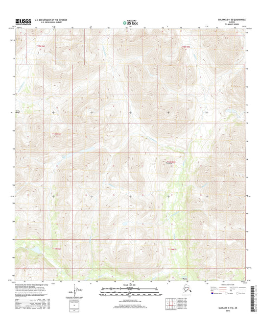Gulkana D-1 SE Alaska US Topo Map Image