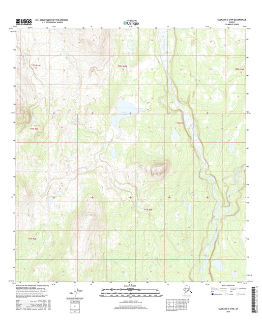 Gulkana D-2 NW Alaska US Topo Map Image