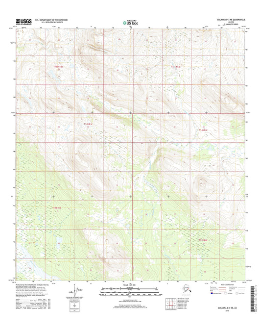 Gulkana D-3 NE Alaska US Topo Map Image