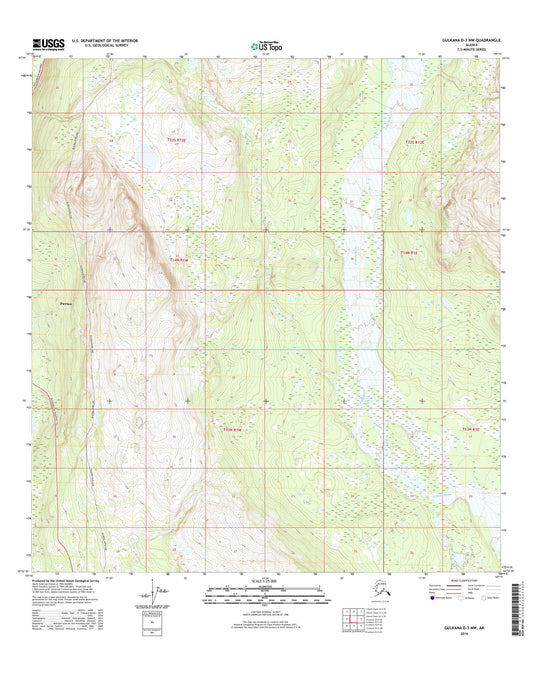 Gulkana D-3 NW Alaska US Topo Map Image