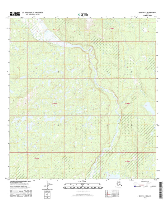 Gulkana D-3 SE Alaska US Topo Map Image