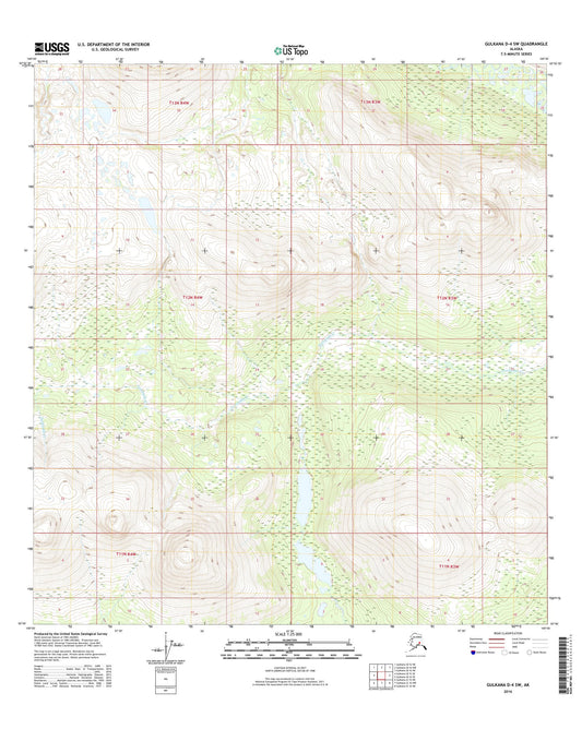 Gulkana D-4 SW Alaska US Topo Map Image