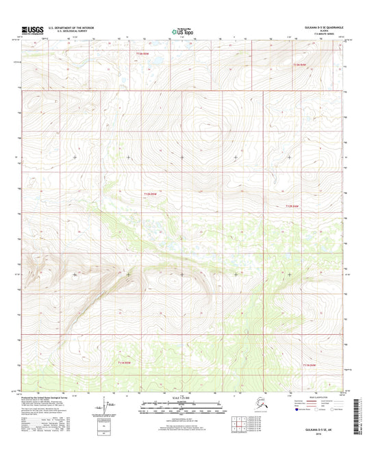 Gulkana D-5 SE Alaska US Topo Map Image