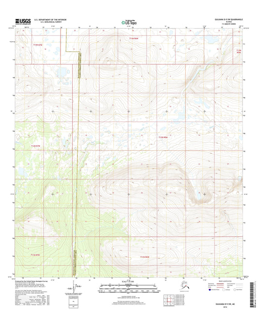 Gulkana D-5 SW Alaska US Topo Map Image