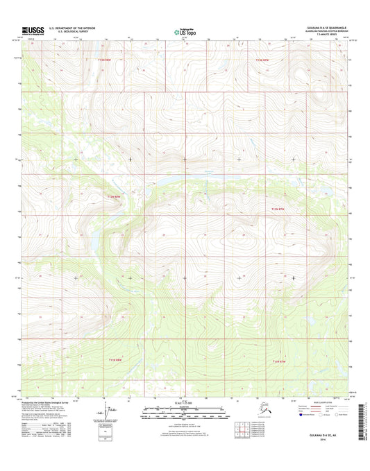 Gulkana D-6 SE Alaska US Topo Map Image