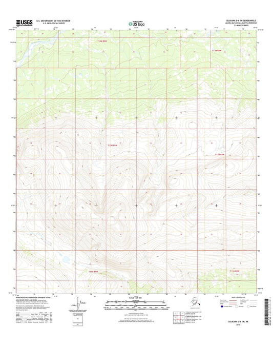 Gulkana D-6 SW Alaska US Topo Map Image