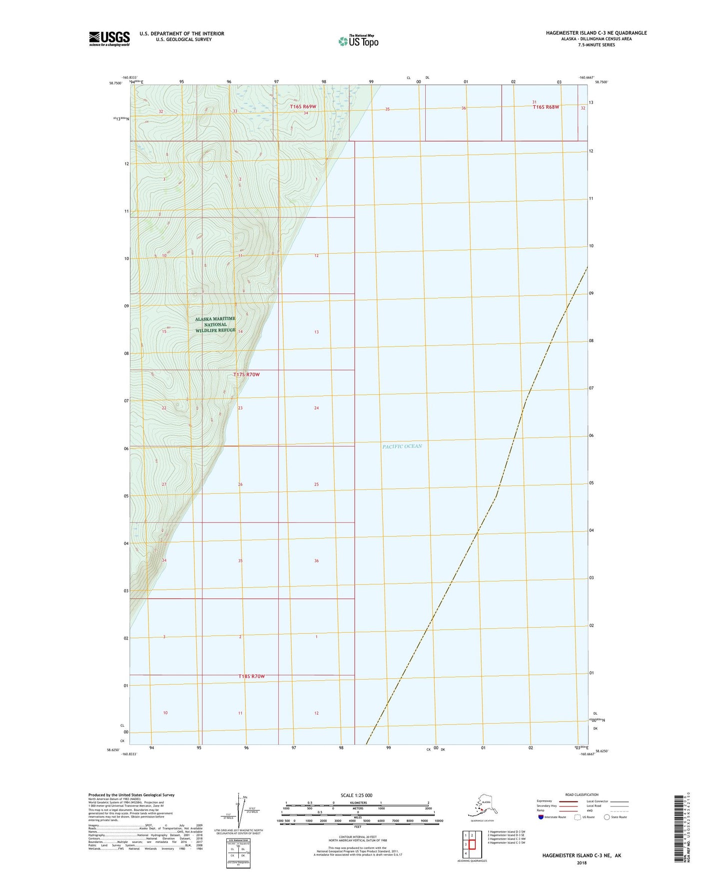 Hagemeister Island C-3 NE Alaska US Topo Map Image