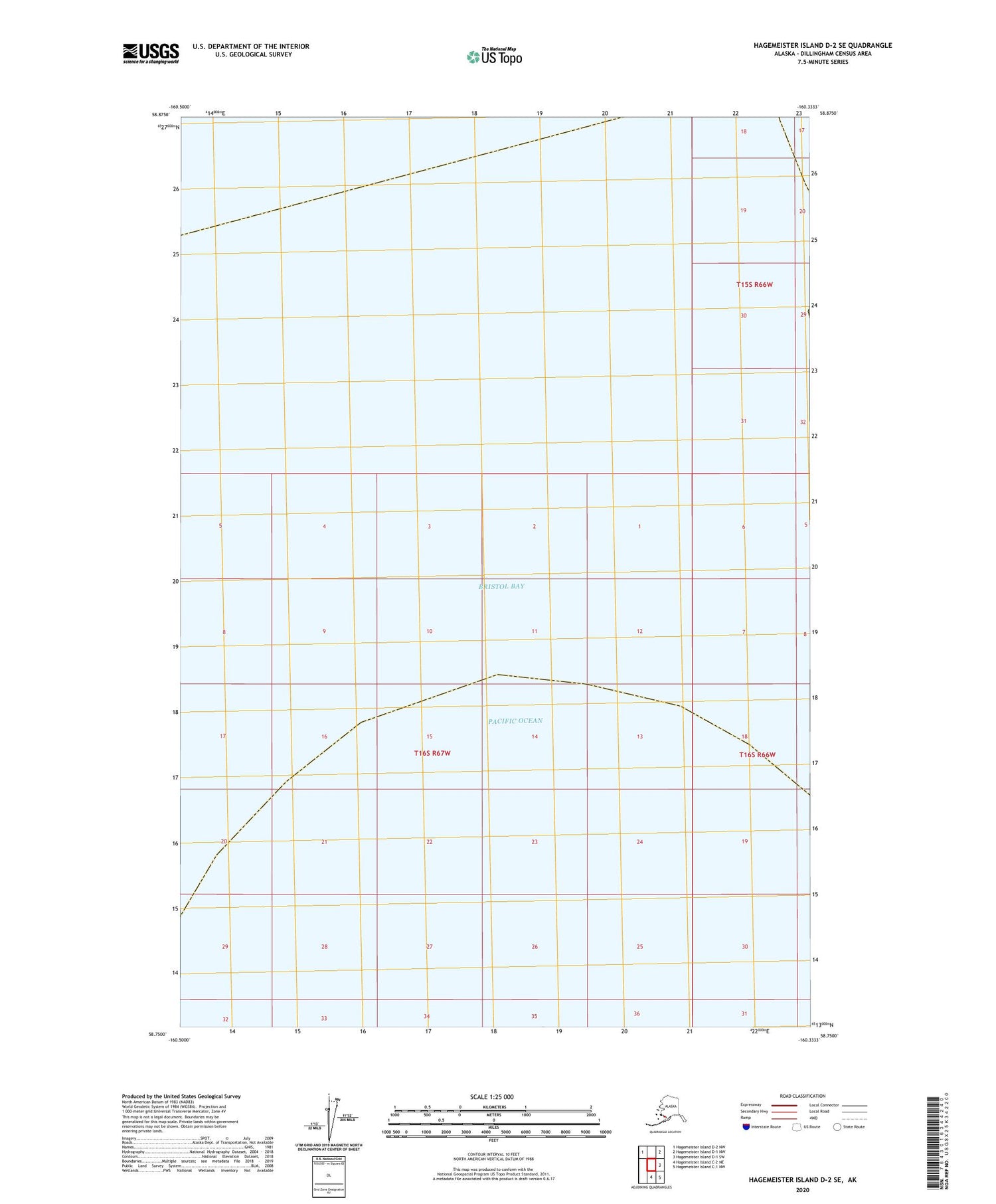 Hagemeister Island D-2 SE Alaska US Topo Map Image
