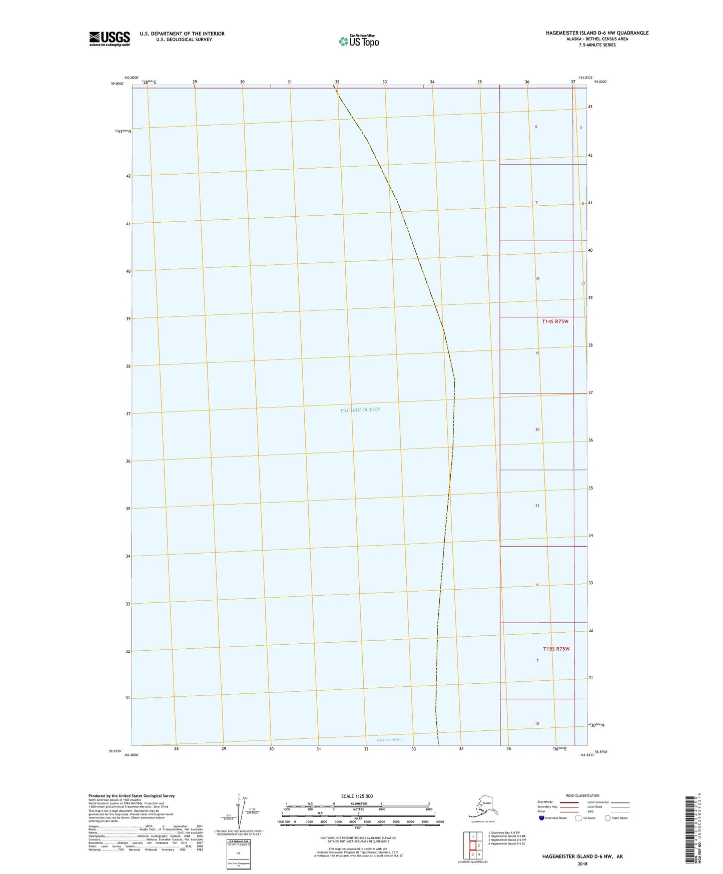Hagemeister Island D-6 NW Alaska US Topo Map Image