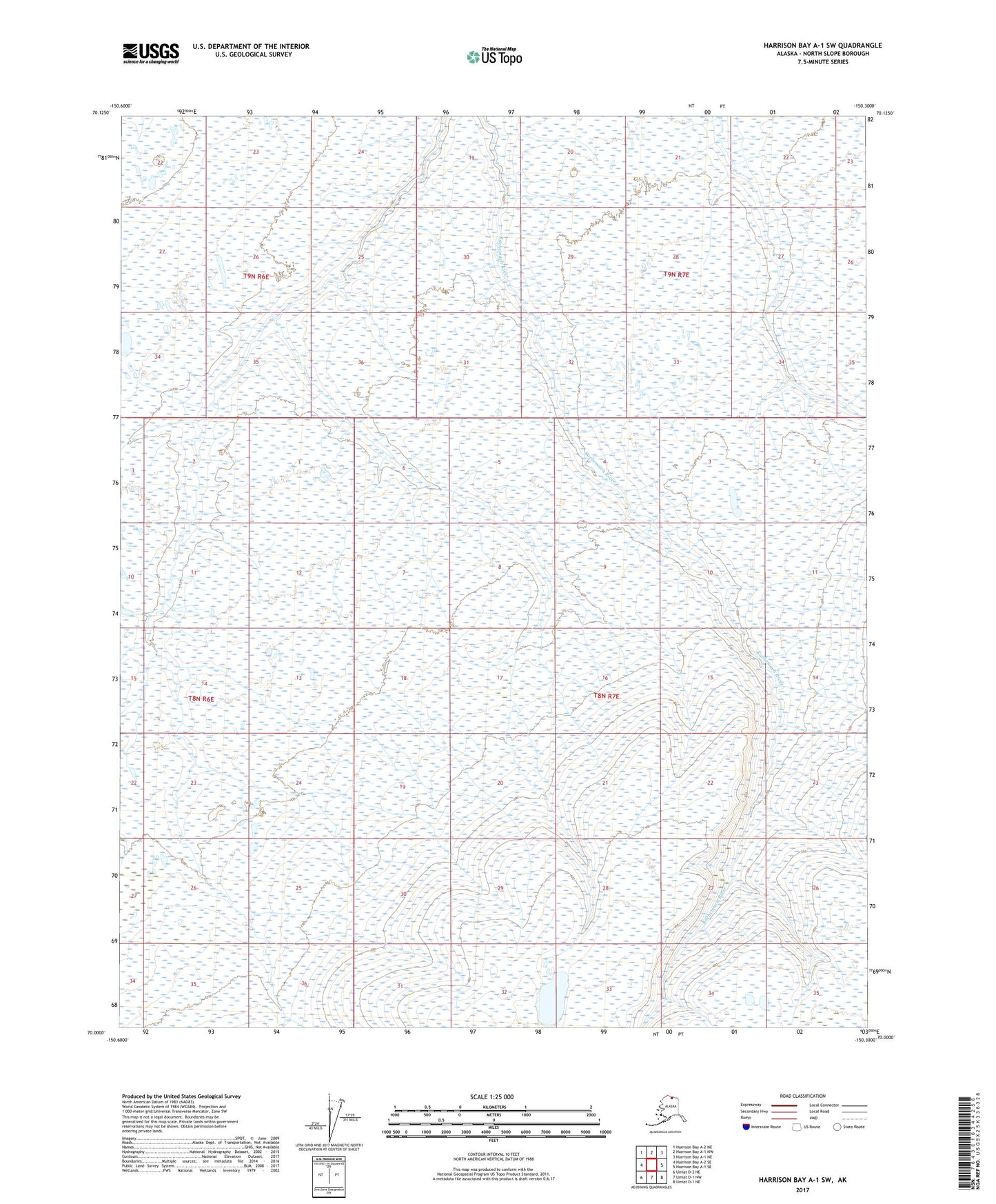 Harrison Bay A-1 SW Alaska US Topo Map Image