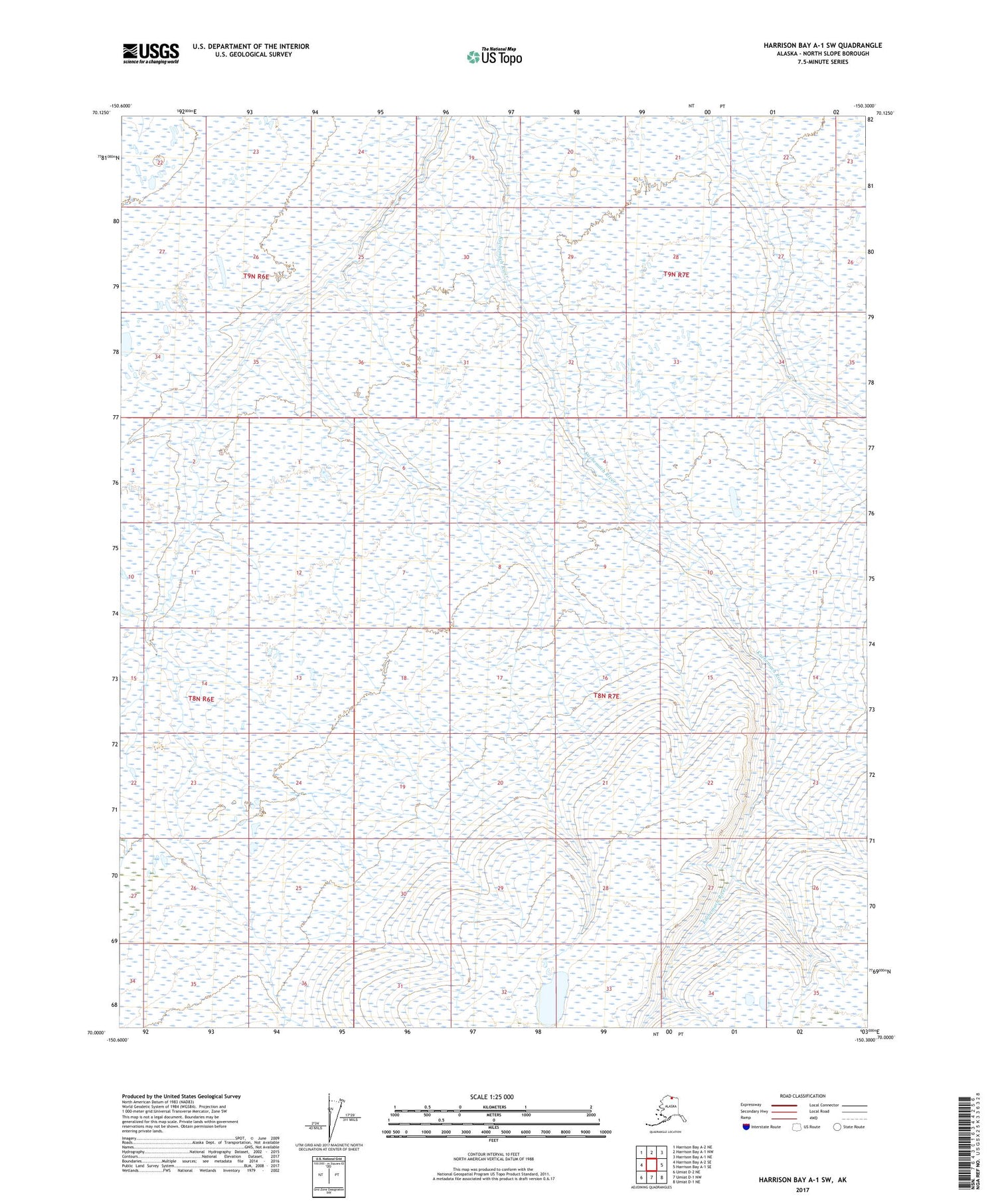 Harrison Bay A-1 SW Alaska US Topo Map Image