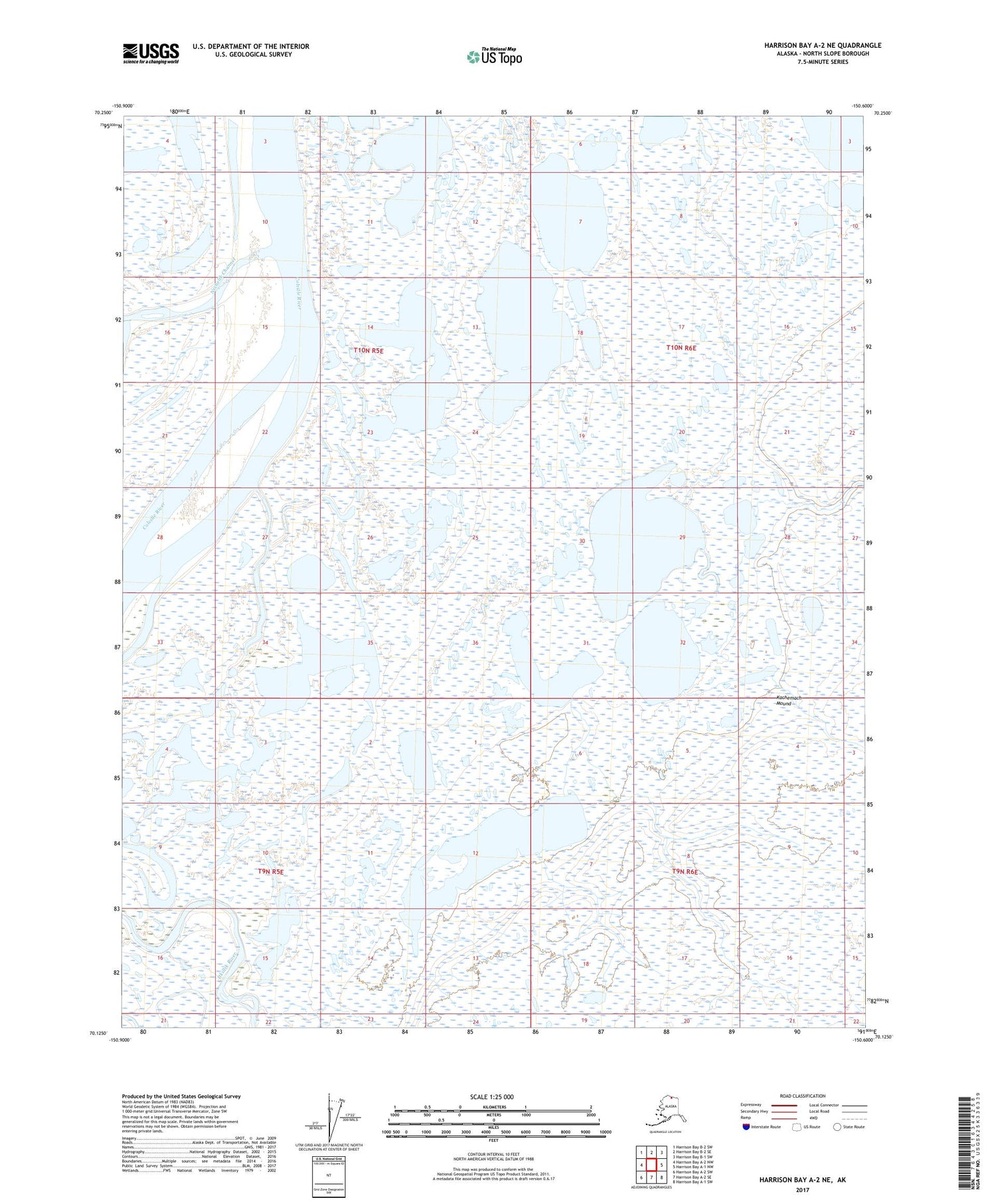 Harrison Bay A-2 NE Alaska US Topo Map Image