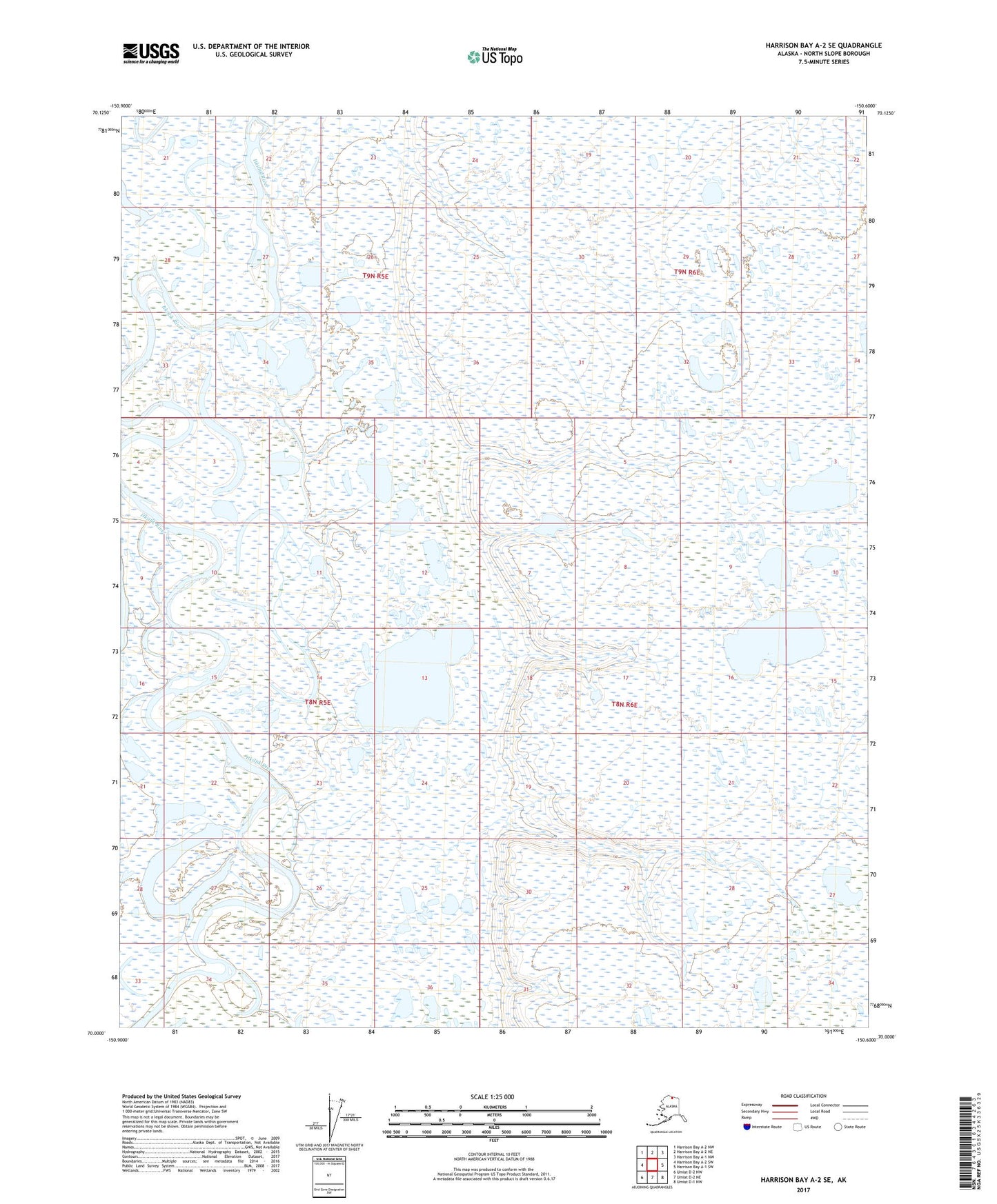 Harrison Bay A-2 SE Alaska US Topo Map Image