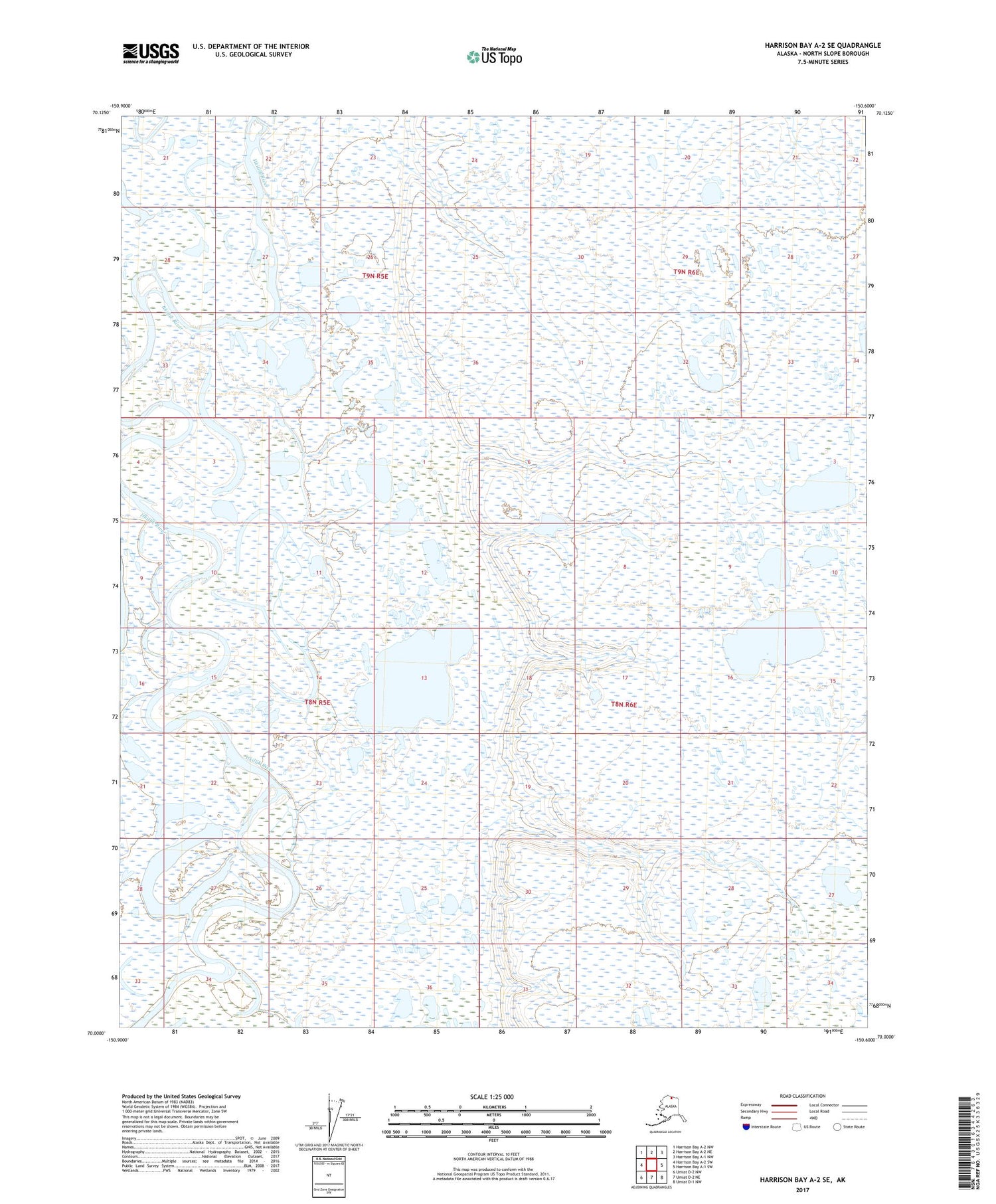 Harrison Bay A-2 SE Alaska US Topo Map Image