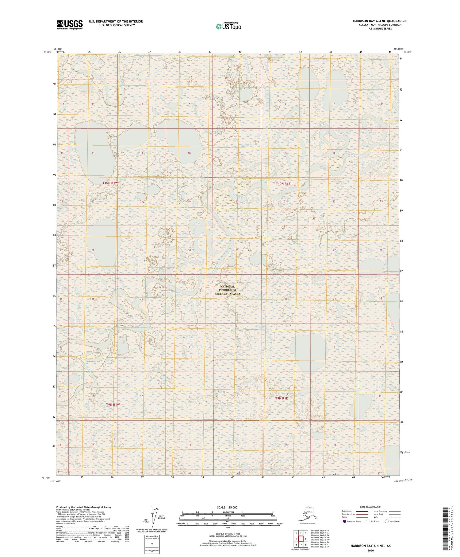 Harrison Bay A-4 NE Alaska US Topo Map Image