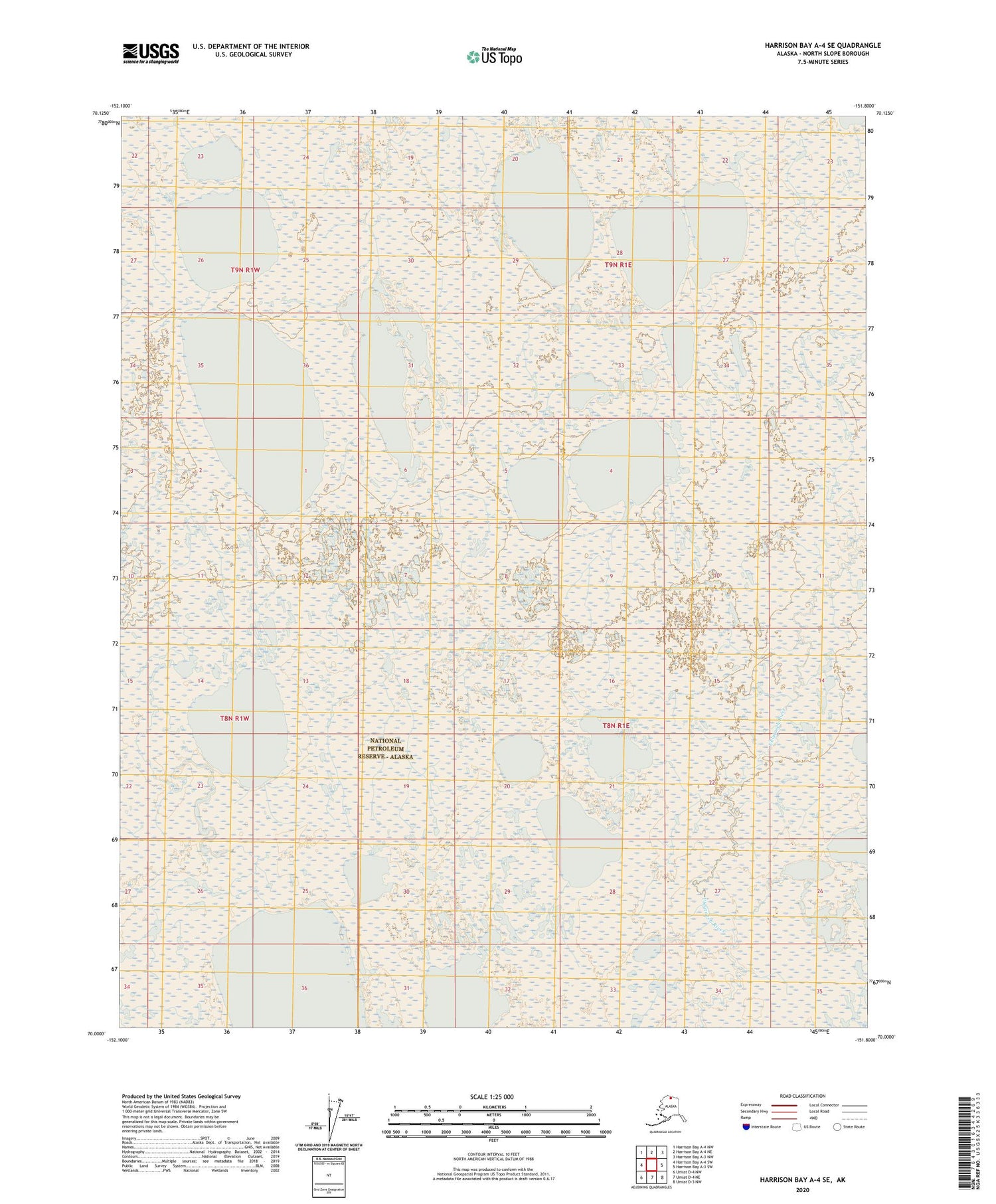 Harrison Bay A-4 SE Alaska US Topo Map Image