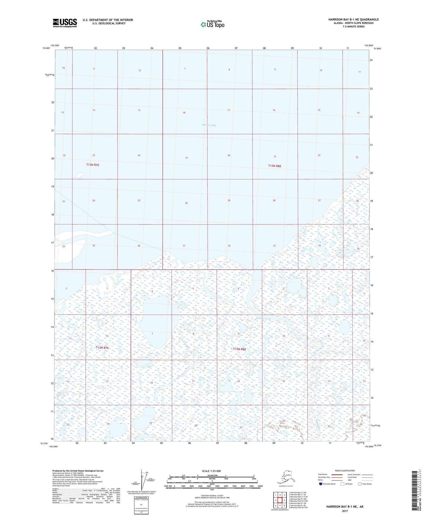 Harrison Bay B-1 NE Alaska US Topo Map Image