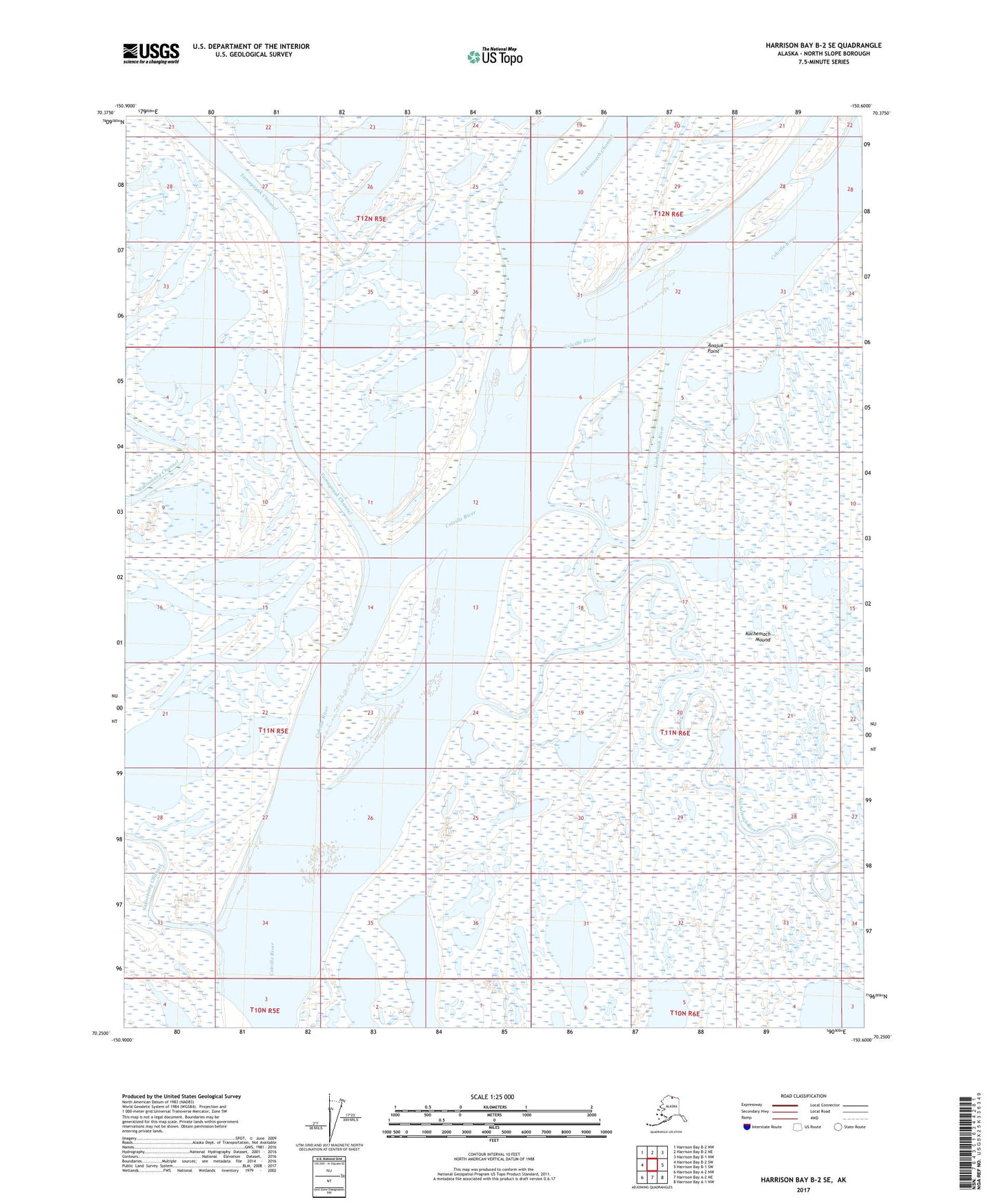 Harrison Bay B-2 SE Alaska US Topo Map Image