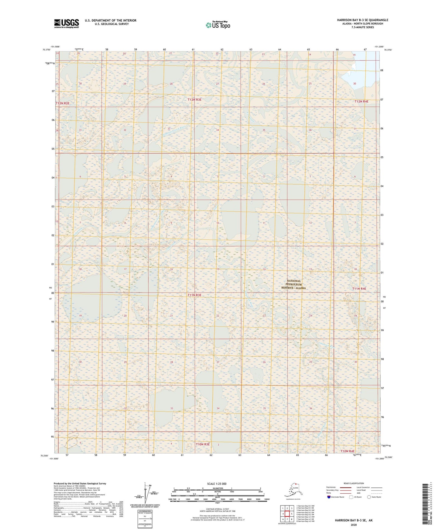 Harrison Bay B-3 SE Alaska US Topo Map Image