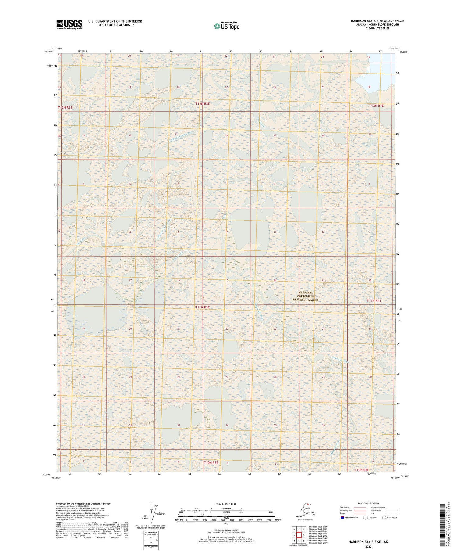 Harrison Bay B-3 SE Alaska US Topo Map Image