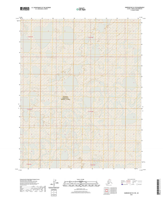 Harrison Bay B-3 SW Alaska US Topo Map Image