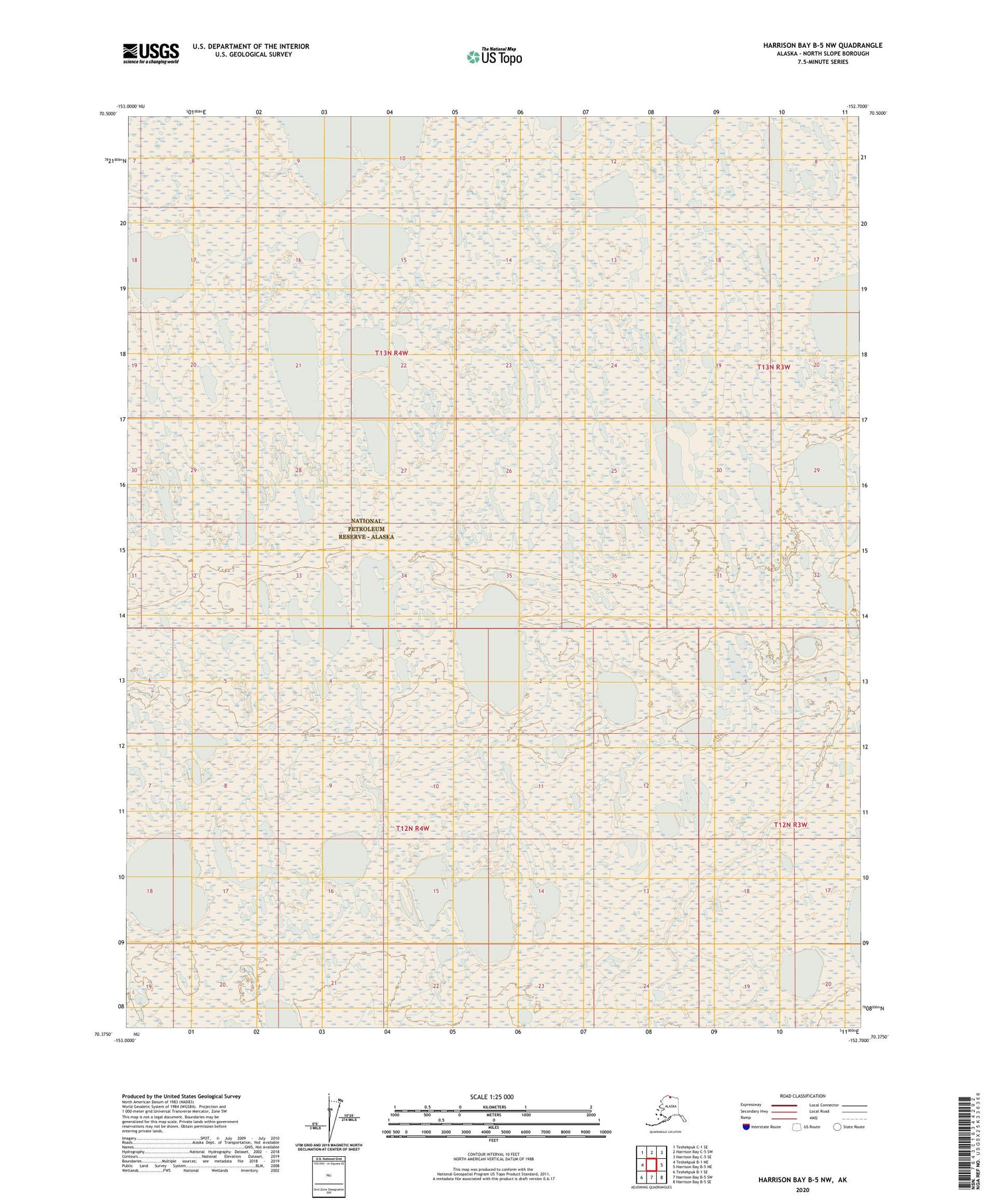 Harrison Bay B-5 NW Alaska US Topo Map Image