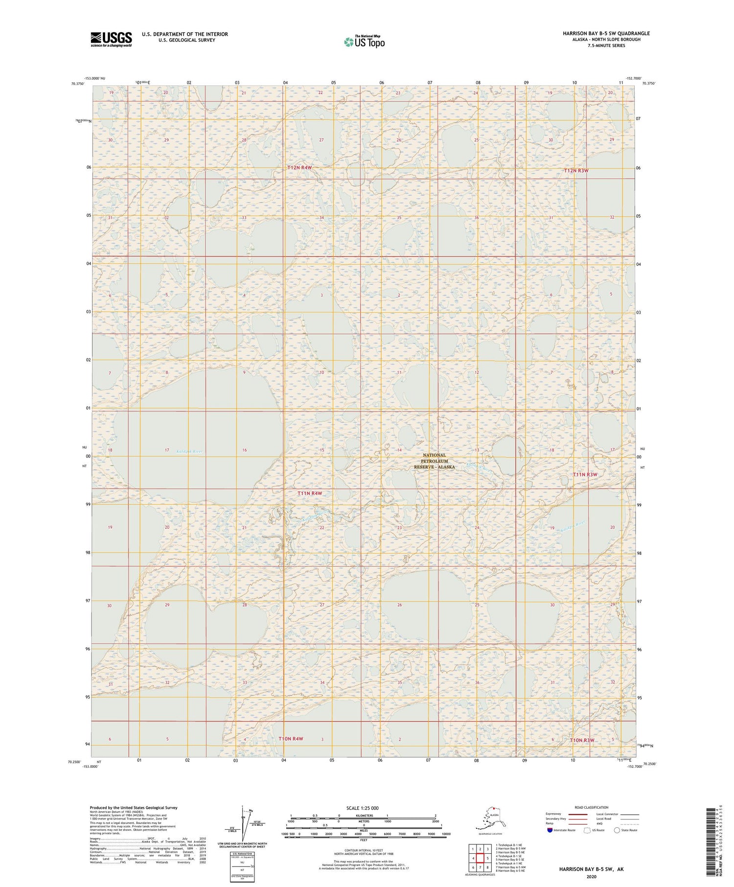 Harrison Bay B-5 SW Alaska US Topo Map Image