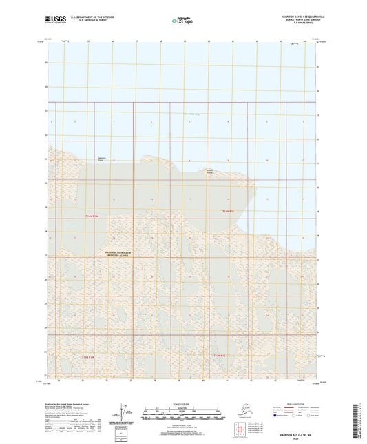 Harrison Bay C-4 SE Alaska US Topo Map Image