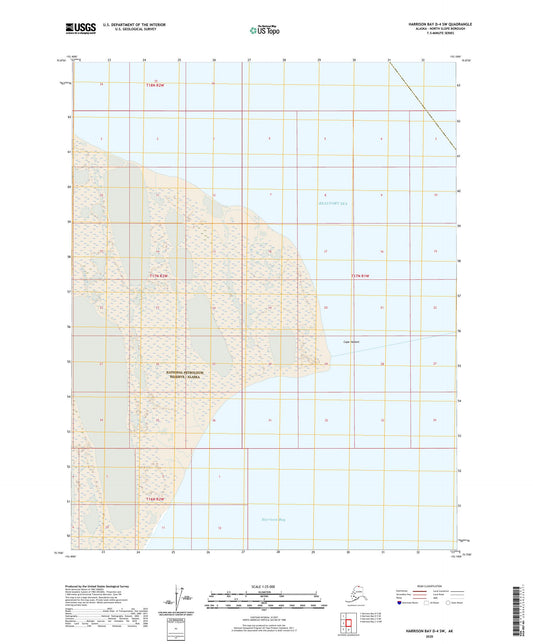 Harrison Bay D-4 SW Alaska US Topo Map Image