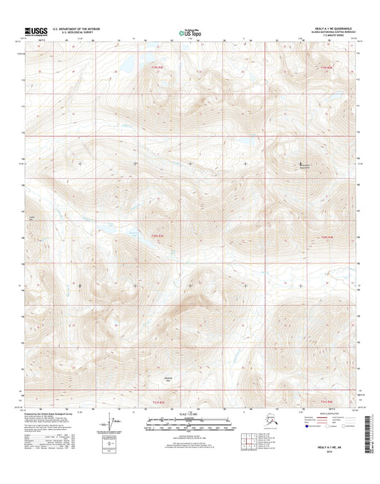 Healy A-1 NE Alaska US Topo Map Image