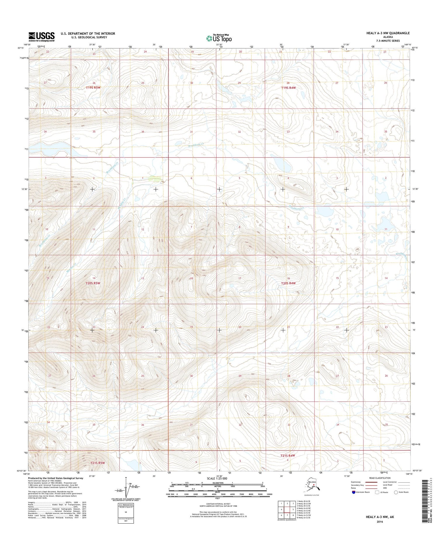 Healy A-3 NW Alaska US Topo Map Image