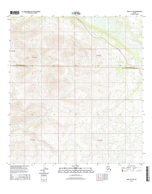 Healy B-3 SW Alaska US Topo Map Image