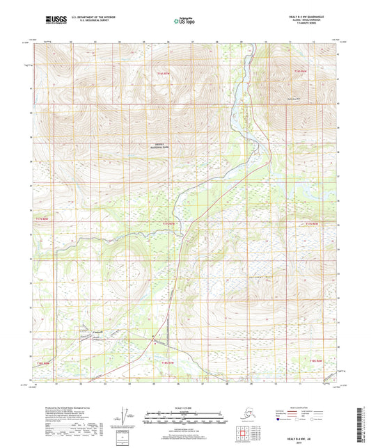 Healy B-4 NW Alaska US Topo Map Image