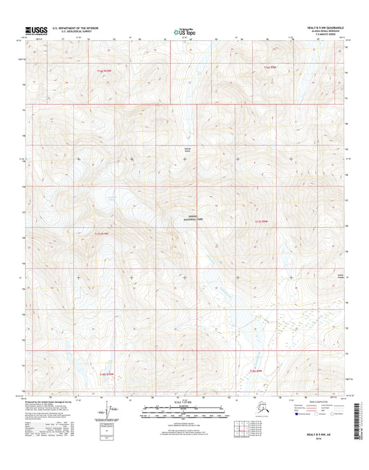 Healy B-5 NW Alaska US Topo Map Image