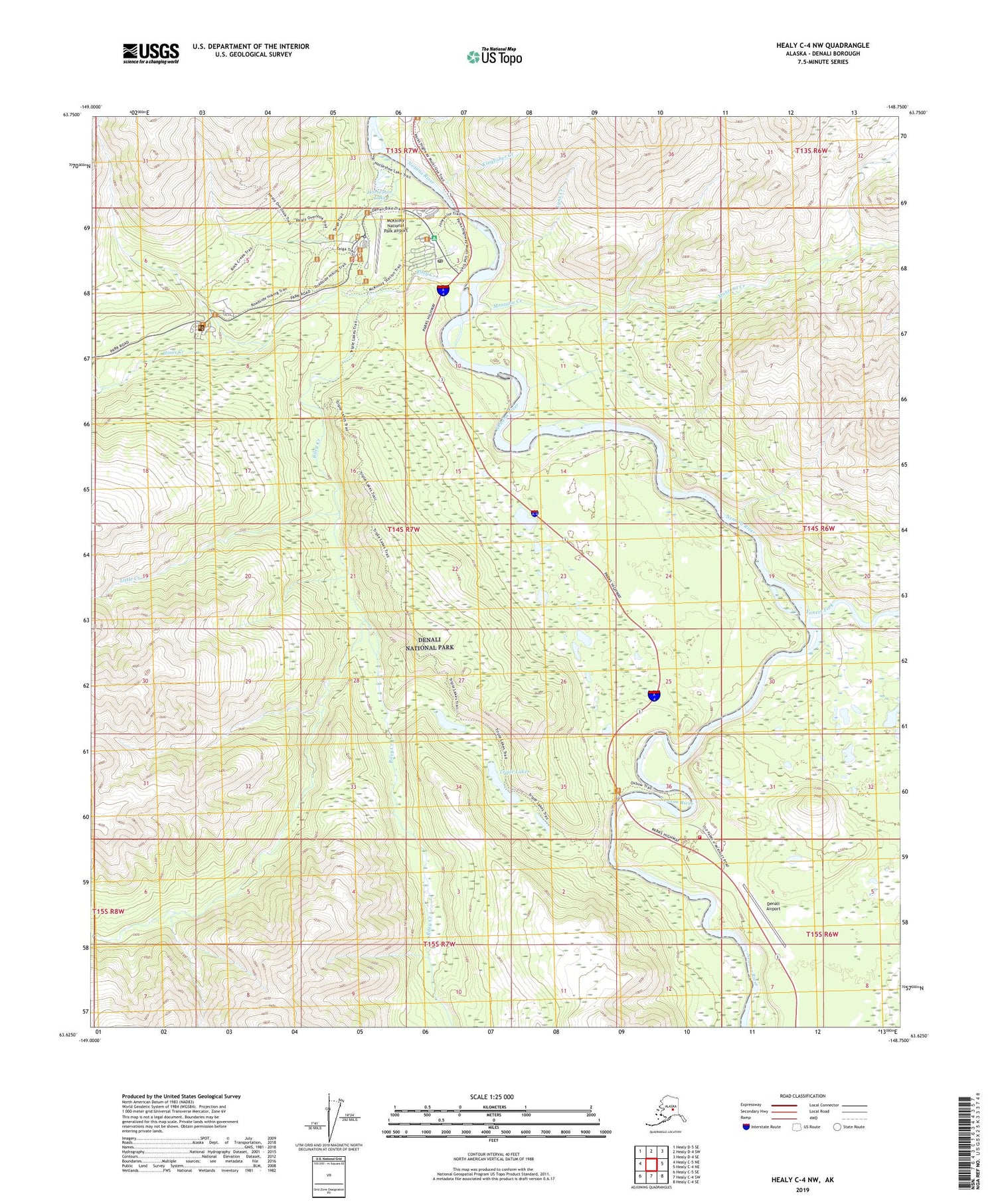 Healy C-4 NW Alaska US Topo Map Image