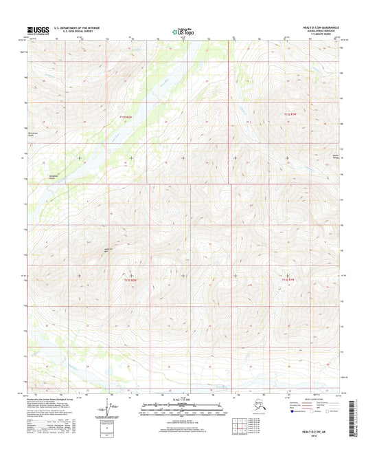 Healy D-2 SW Alaska US Topo Map Image