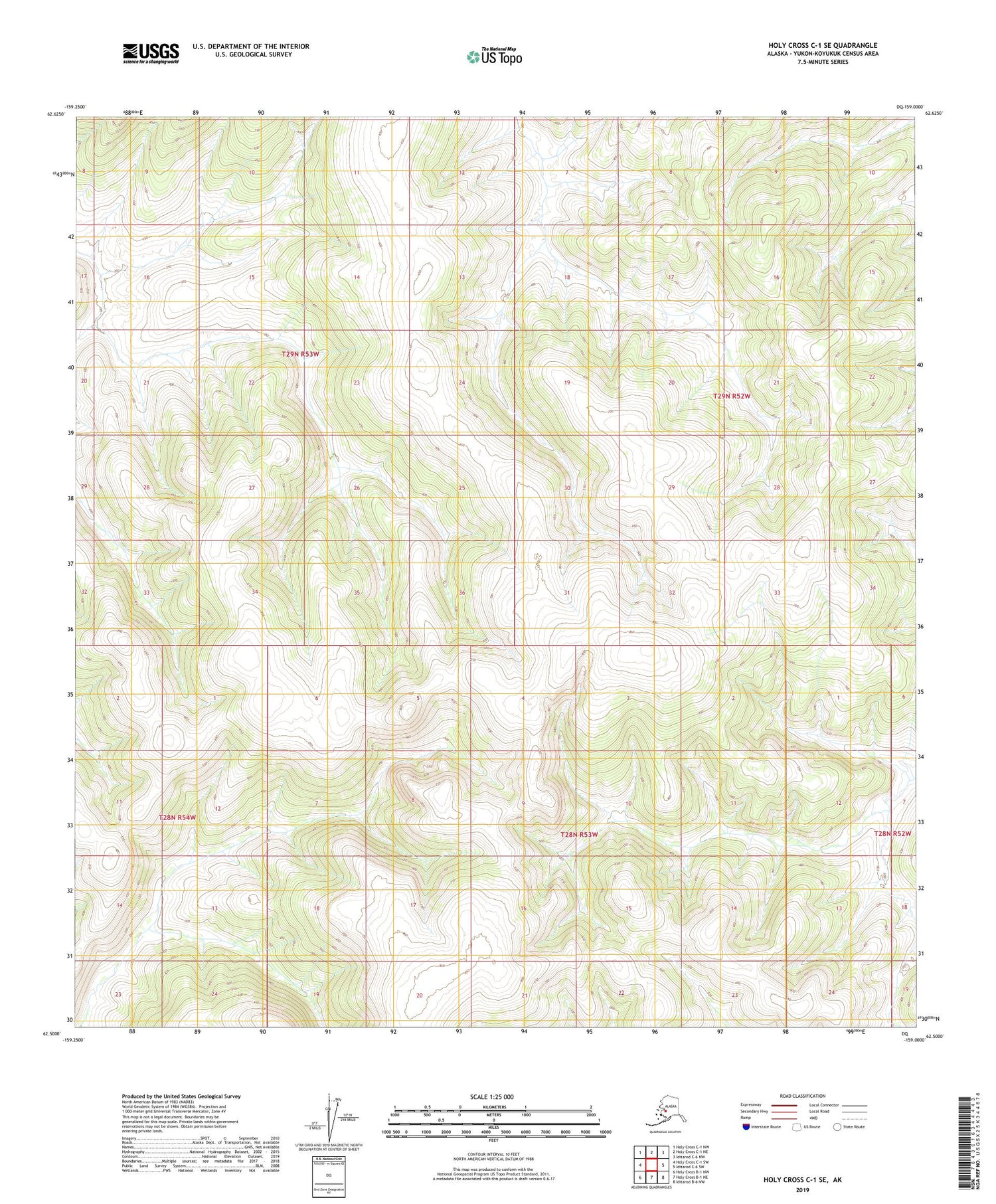 Holy Cross C-1 SE Alaska US Topo Map Image
