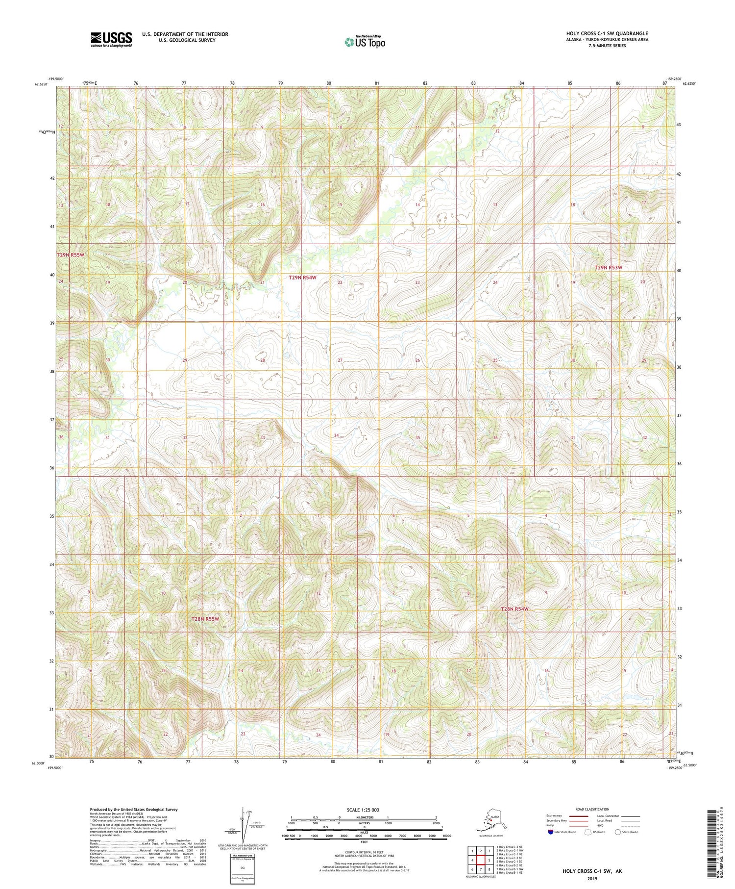 Holy Cross C-1 SW Alaska US Topo Map Image