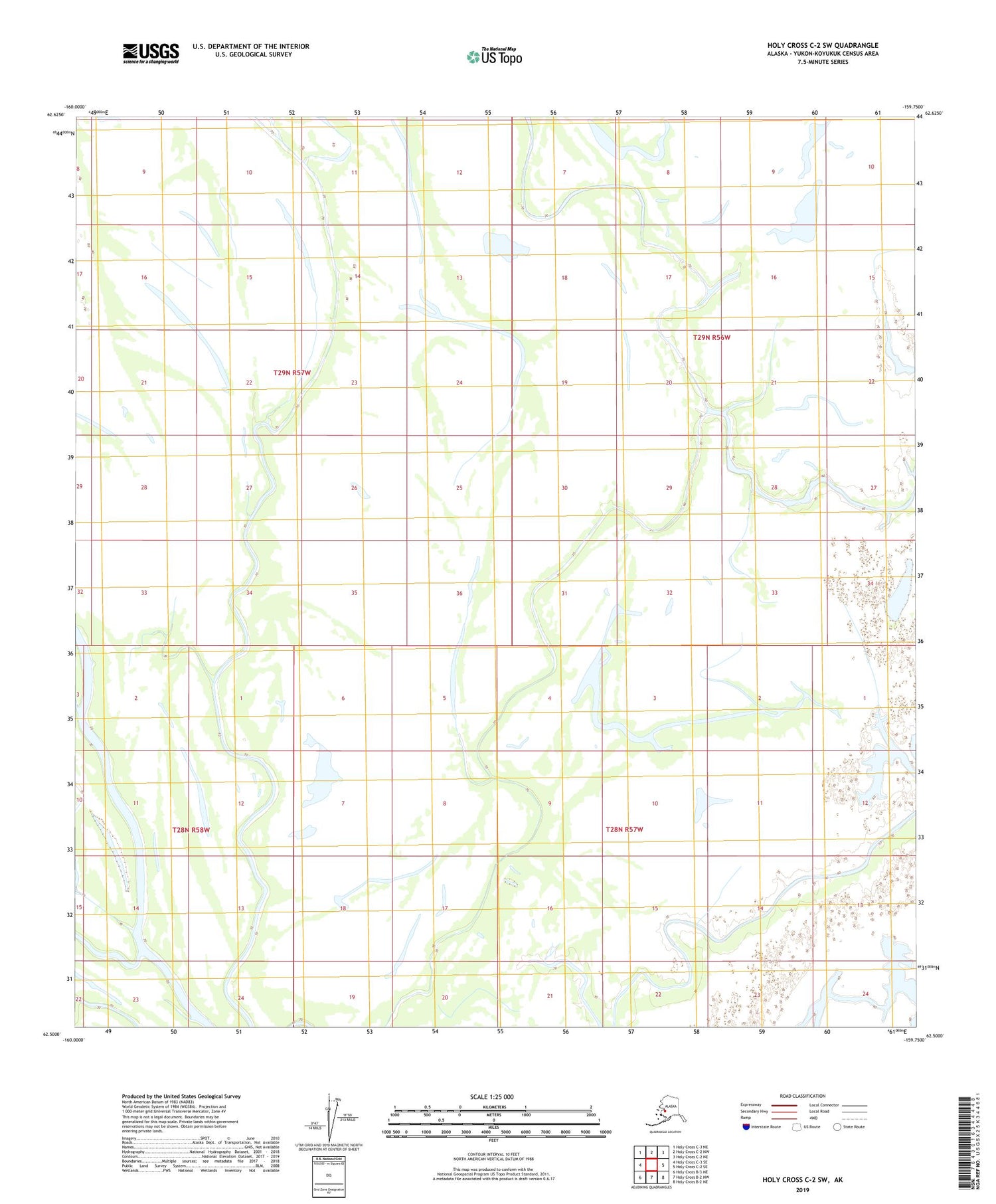 Holy Cross C-2 SW Alaska US Topo Map Image