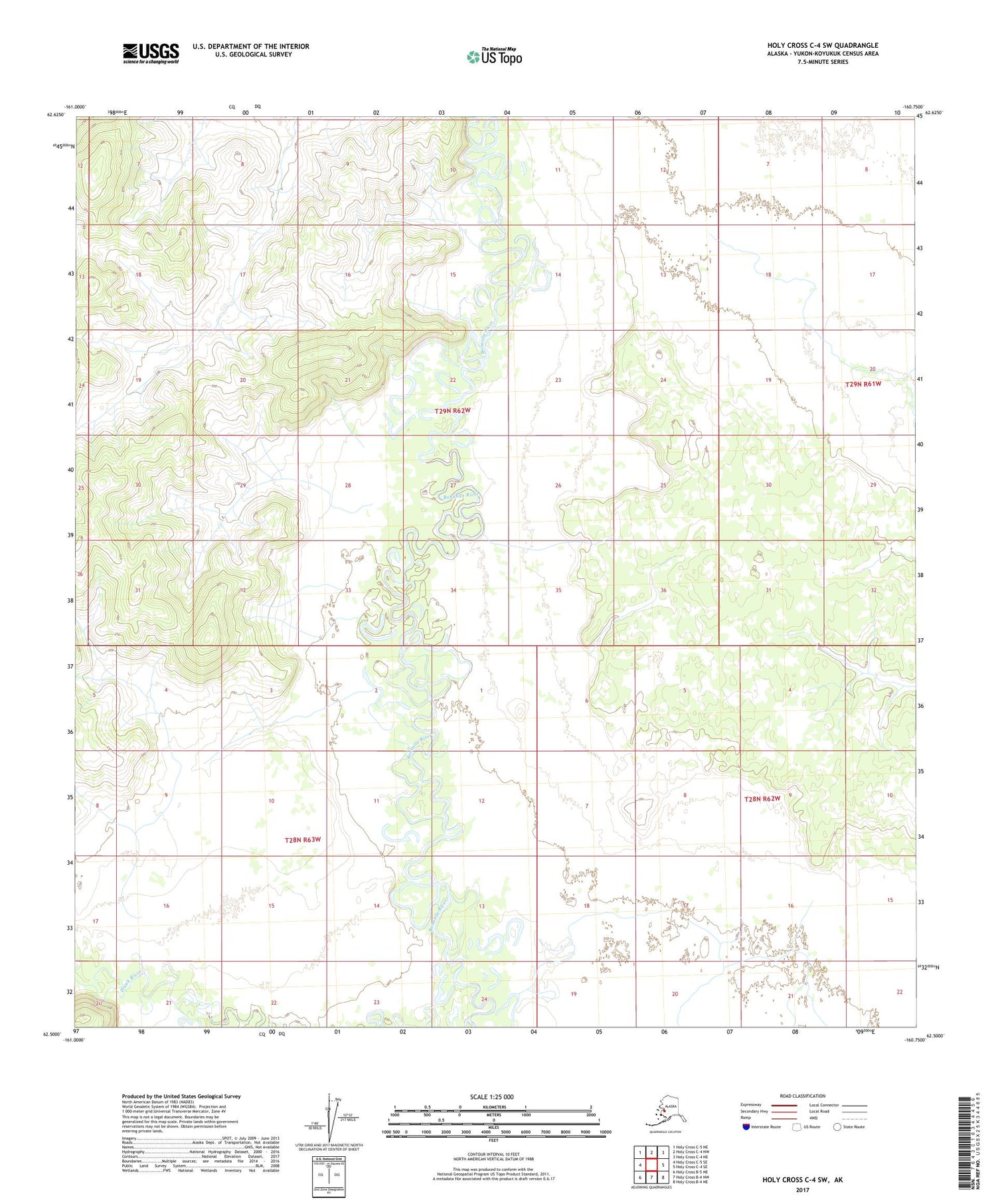 Holy Cross C-4 SW Alaska US Topo Map Image